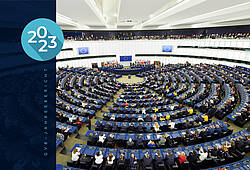 Blick in den Sitzungssaal des Europäischen Parlaments in Straßburg.